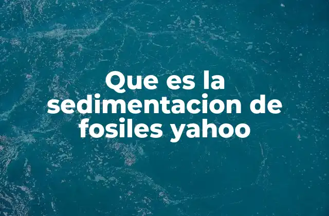 Que es la Sedimentacion de Fosiles Yahoo