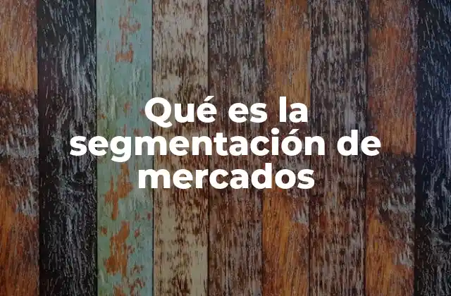 Qué es la Segmentación de Mercados