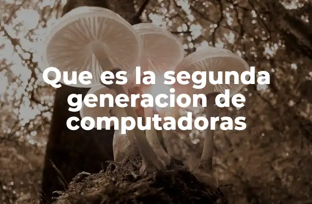 Que es la Segunda Generacion de Computadoras
