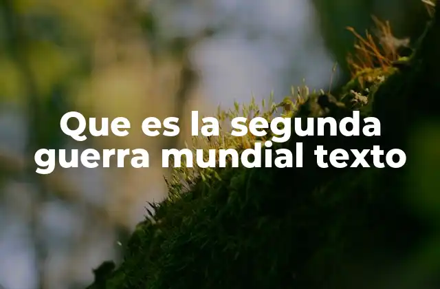 Que es la Segunda Guerra Mundial Texto
