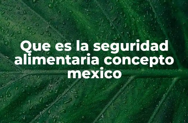 Que es la Seguridad Alimentaria Concepto Mexico 2 La importancia de la seguridad alimentaria en el desarrollo sostenible