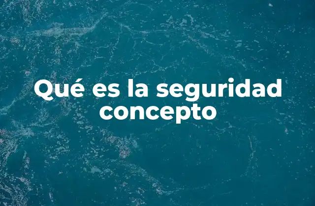 Qué es la Seguridad Concepto