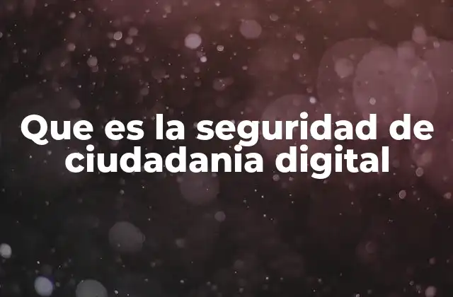 Que es la Seguridad de Ciudadania Digital
