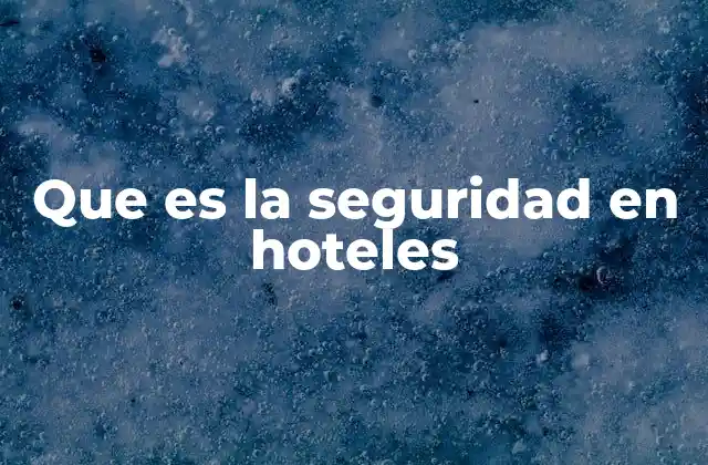 Que es la Seguridad en Hoteles