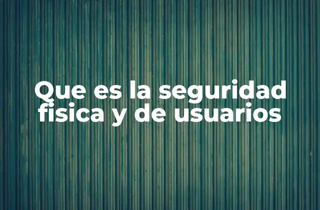Que es la Seguridad Fisica y de Usuarios