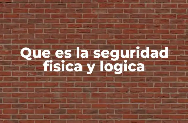 Que es la Seguridad Fisica y Logica