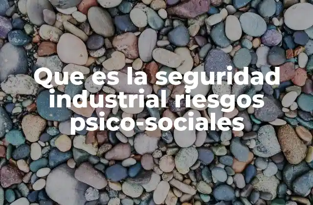 Que es la Seguridad Industrial Riesgos Psico-sociales