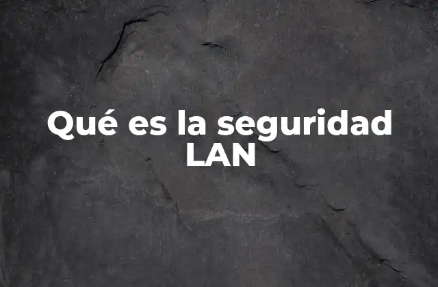 Qué es la Seguridad Lan