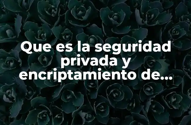 Que es la Seguridad Privada y Encriptamiento de Datos