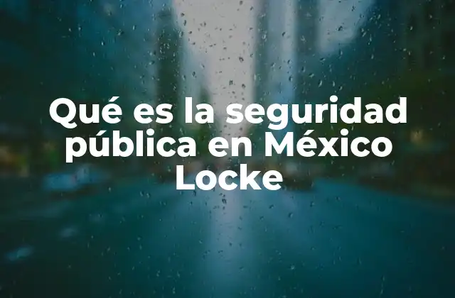 El enfoque lockeano en la seguridad pública mexicana