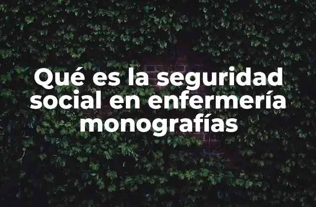 Qué es la Seguridad Social en Enfermería Monografías