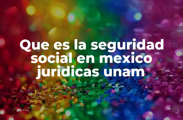 Que es la Seguridad Social en Mexico Juridicas Unam