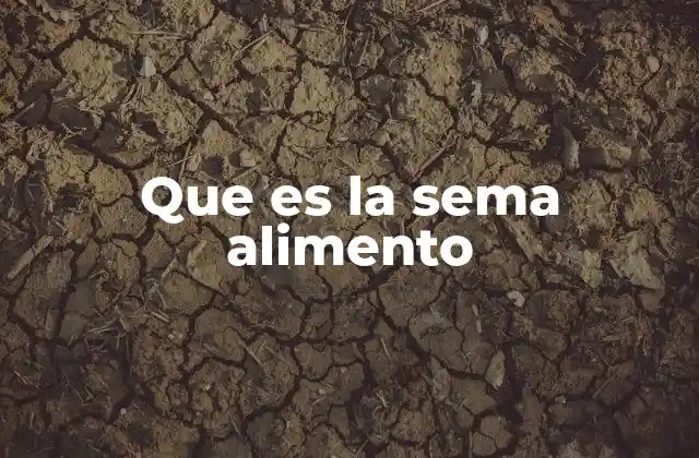 Que es la Sema Alimento