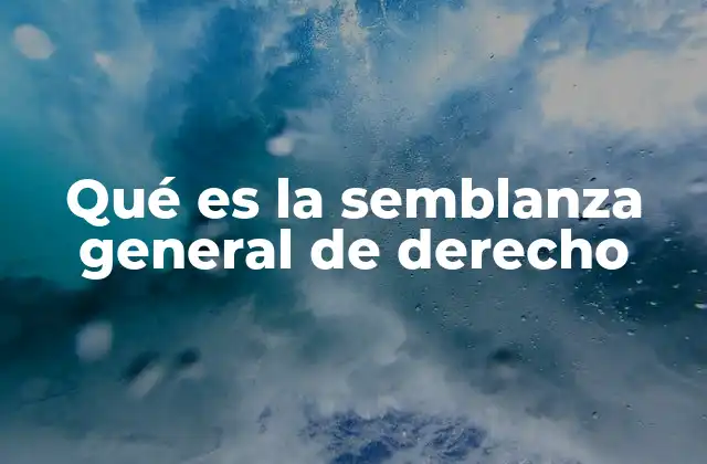 Qué es la Semblanza General de Derecho