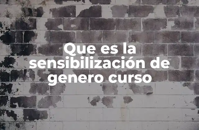 Que es la Sensibilización de Genero Curso