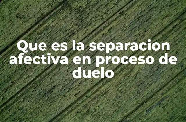 Que es la Separacion Afectiva en Proceso de Duelo