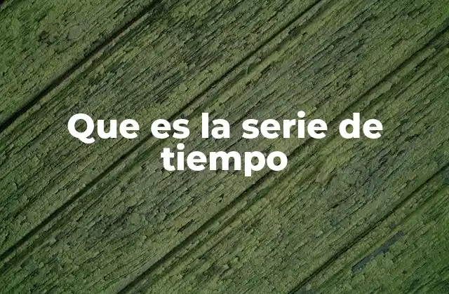 Que es la Serie de Tiempo