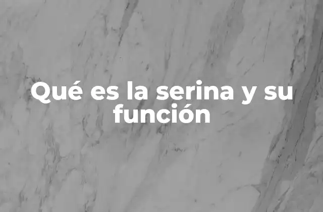 Qué es la Serina y Su Función