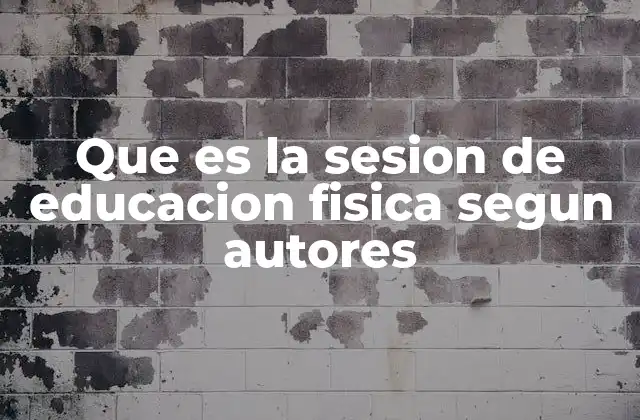 Que es la Sesion de Educacion Fisica Segun Autores