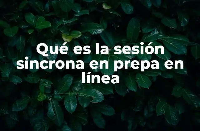 Qué es la Sesión Sincrona en Prepa en Línea