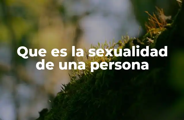 Que es la Sexualidad de una Persona