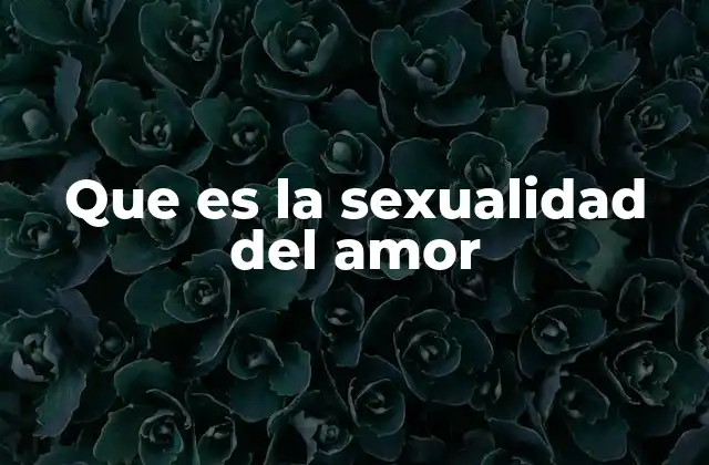 Que es la Sexualidad Del Amor