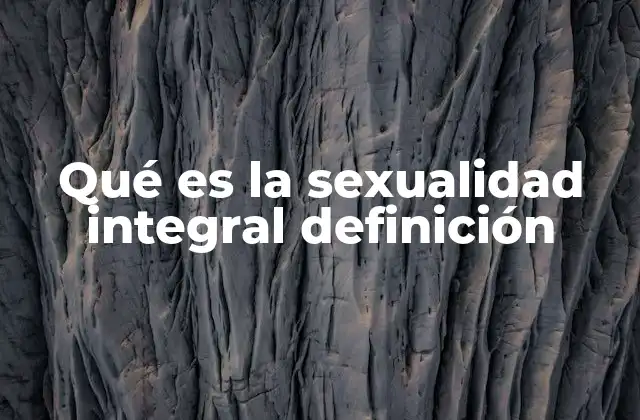 Qué es la Sexualidad Integral Definición