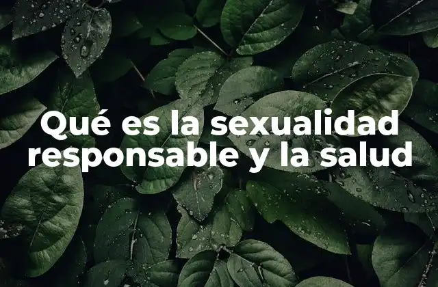 Qué es la Sexualidad Responsable y la Salud 2 La importancia de la educación sexual para una sexualidad responsable