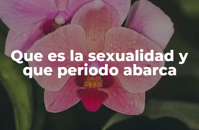 Que es la Sexualidad y que Periodo Abarca