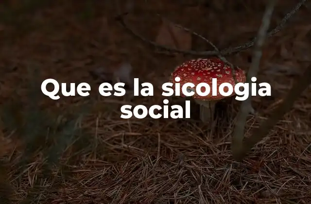 Que es la Sicologia Social