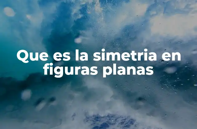 Que es la Simetria en Figuras Planas