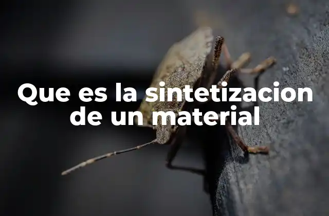 Que es la Sintetizacion de un Material
