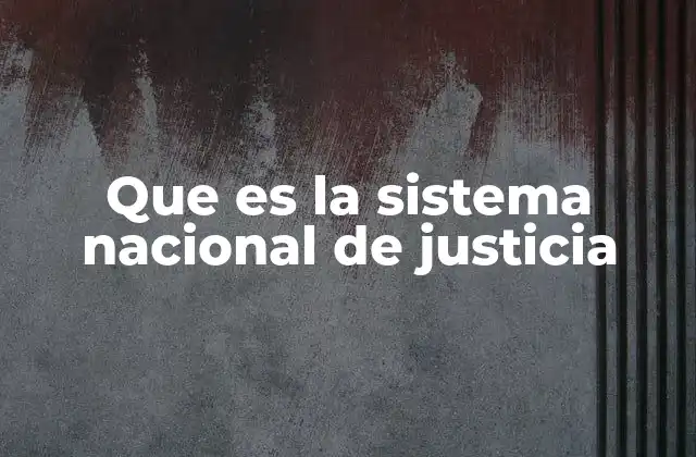 Que es la Sistema Nacional de Justicia
