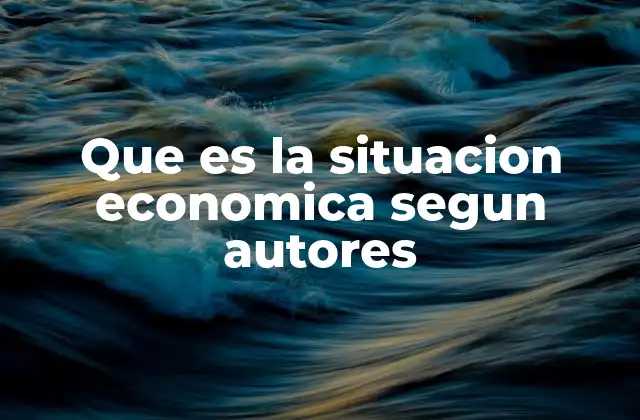 Que es la Situacion Economica Segun Autores