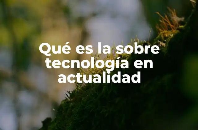 Qué es la sobre Tecnología en Actualidad