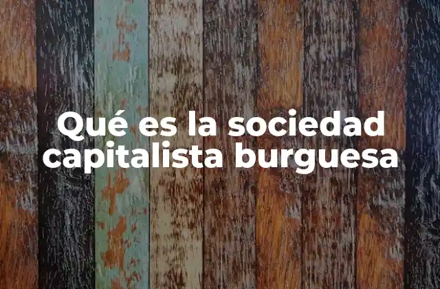 Qué es la Sociedad Capitalista Burguesa