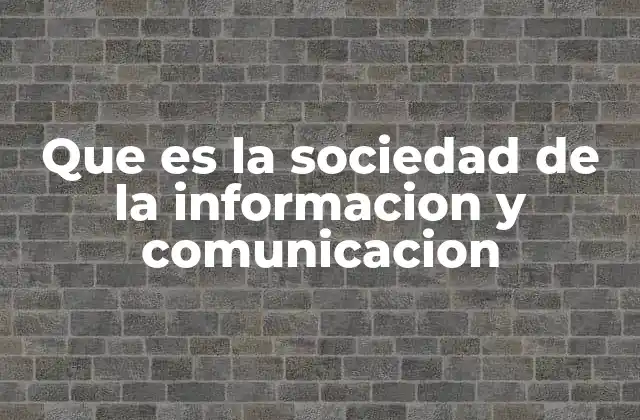 Que es la Sociedad de la Informacion y Comunicacion