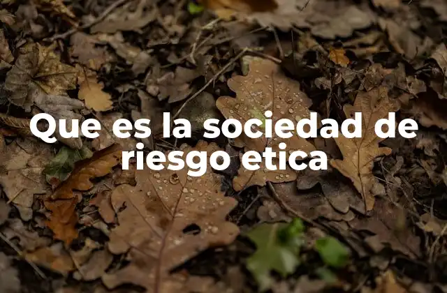 Que es la Sociedad de Riesgo Etica