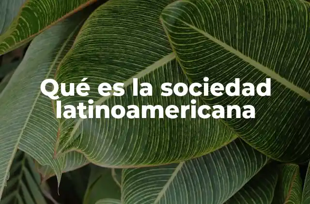 Qué es la Sociedad Latinoamericana