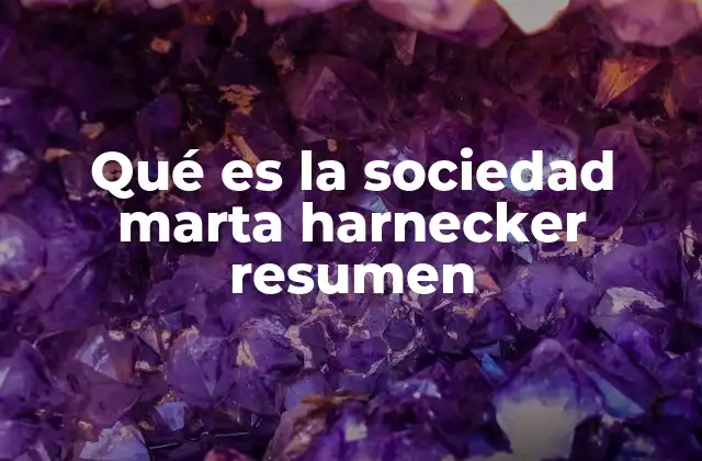 Qué es la Sociedad Marta Harnecker Resumen