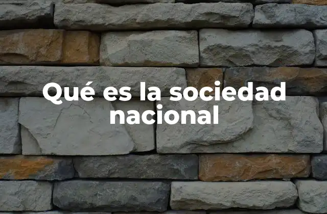 Qué es la Sociedad Nacional