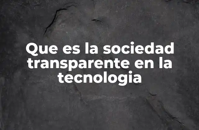Que es la Sociedad Transparente en la Tecnologia 2 La necesidad de la transparencia en un mundo digital