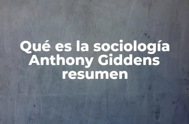 La visión integradora de Giddens en la sociología