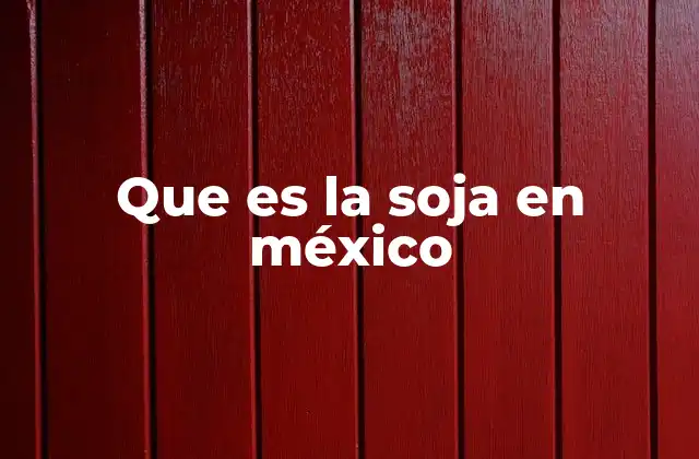 Que es la Soja en México