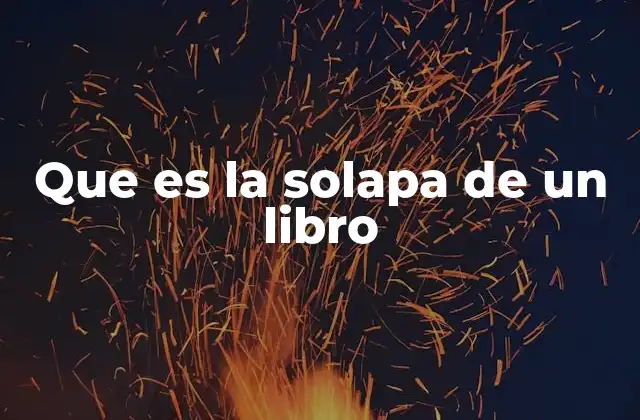 Que es la Solapa de un Libro