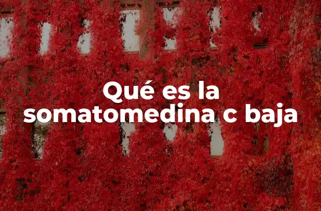 Qué es la Somatomedina C Baja