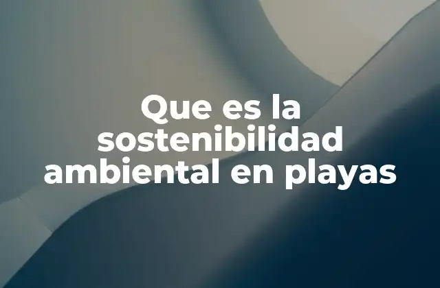 Que es la Sostenibilidad Ambiental en Playas