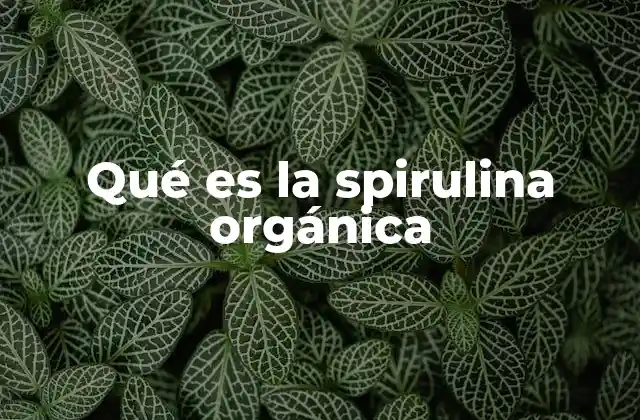 Qué es la Spirulina Orgánica