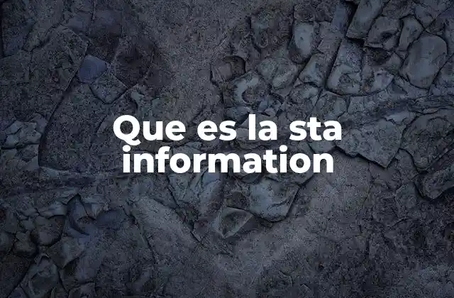 Que es la Sta Information