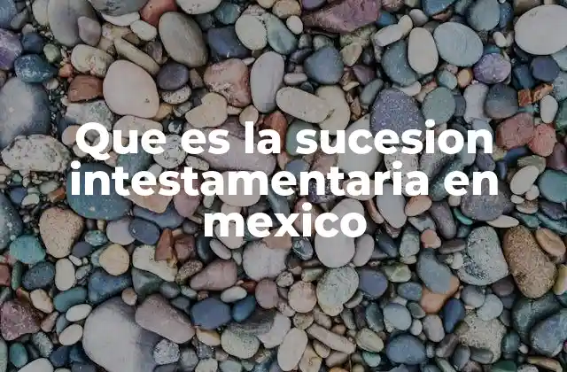 Que es la Sucesion Intestamentaria en Mexico